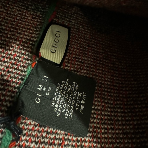 Gucci Green and Red Beanie Angry Cat Size Medium - Picture 4 of 7